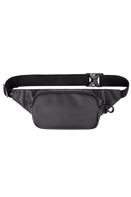 Waist Pack STINGER | eco-leather PERFORATION 4/20. Belt bags. Color: black. #8011344