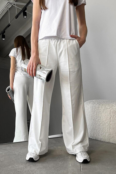 Mirage flared trousers, milky - #8031344