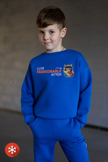Insulated sweatshirt DARR “Miner Cat”. Sweatshirts, sweatshirts. Color: blue. #9001344