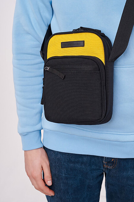Shoulder Bag DUAL | black with yellow 1/20. Crossbody. Color: black. #8011348