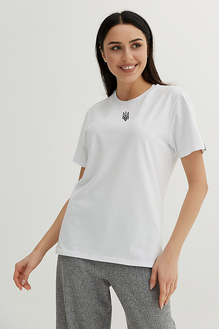 Damen T-Shirt Wappen. T-Shirts. Farbe: weiß. #9001349