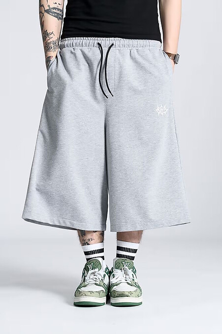 Męskie dzianinowe szorty oversize Big Cut melange - #8043352