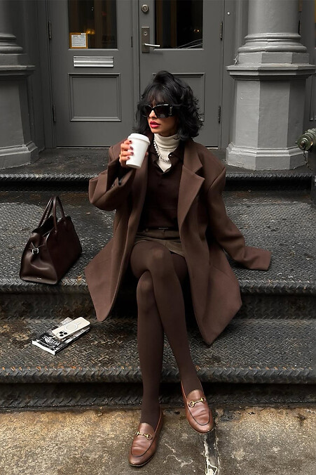 Шоколадні колготки з мікрофібри - #2040354