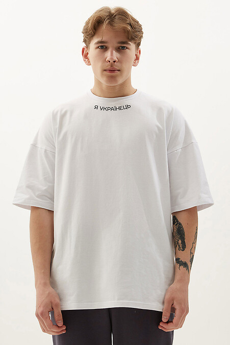 Koszulka ЯУКРАЇНЕЦЬ. T-shirty. Kolor: biały. #9000354