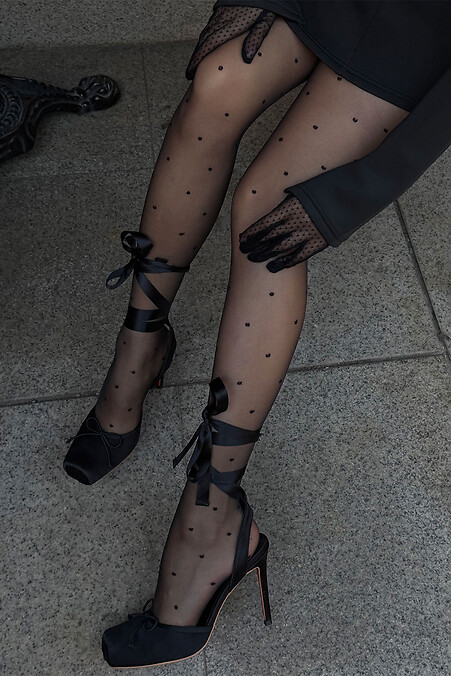 Чорні колготки в горошок - #2040363