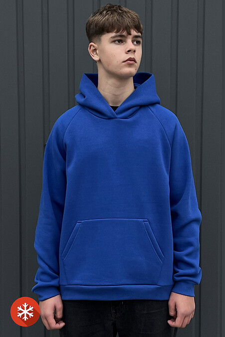 Утеплене худі ONE синього кольору - #8000367