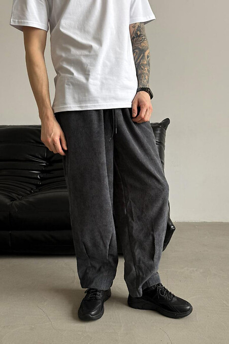 Corduroy pants Reload - Ostin, graphite. Trousers, pants. Color: gray. #8031367