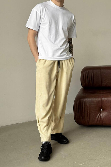 Corduroy pants Reload - Ostin, beige. Trousers, pants. Color: beige. #8031368