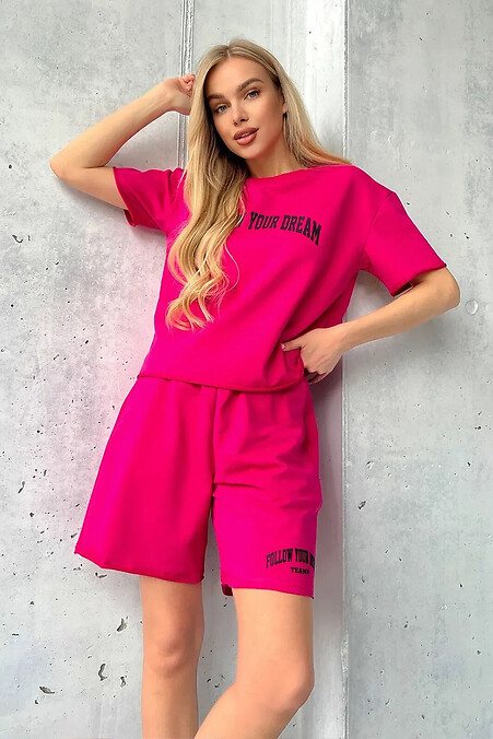 Kombinezon letni damski z szortami DREAM Malinowy - #8034368
