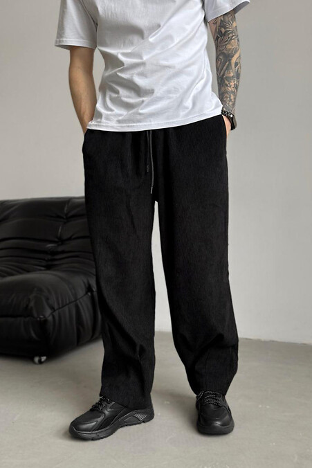 Corduroy pants Reload - Ostin, black. Trousers, pants. Color: black. #8031369
