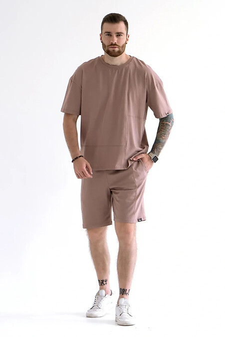 Men's summer suit with shorts Cut Mocha - #8034372