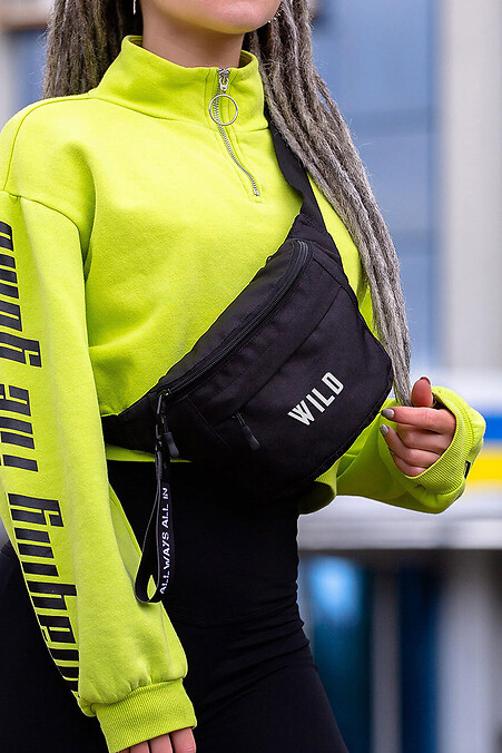 Жіноча Сумка Бананка Барсетка Через Плече  з Принтом Wild Black - #8055373