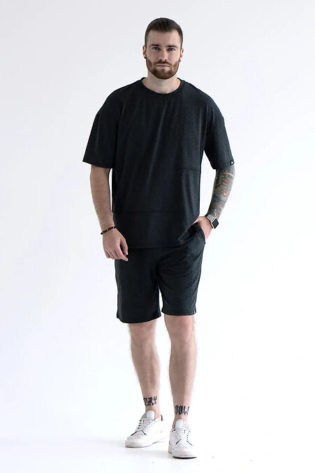 Men's summer suit with shorts Cut Dark Gray - #8034376