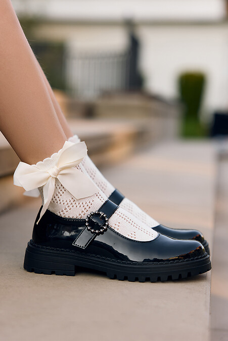 Children's openwork socks with a satin bow. - #2040378