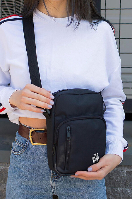 Жіноча Сумка Месенджер Барсетка Через Плече  з Принтом BadHair Black - #8055383