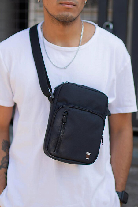 Herren-Kuriertasche Umhängetasche mit Aufdruck Coffee Black - #8055386