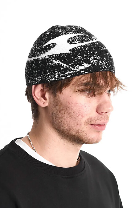 Шапка унісекс Trbl чорно-біла - #8043391