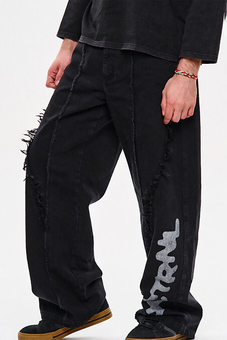 Джинси NCTRNL з принтом Спайт чорного кольору - #8037398