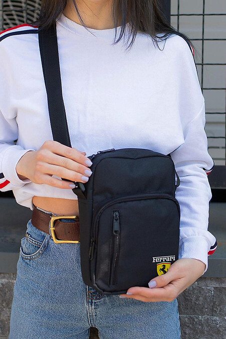 Жіноча Сумка Месенджер Барсетка Через Плече з Принтом Ferrari Black - #8055403