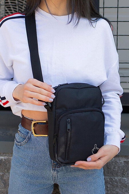 Женская Сумка Мессенджер Барсетка Через Плечо с Принтом Finger Black. Кросс-боди. Цвет: черный. #8055405