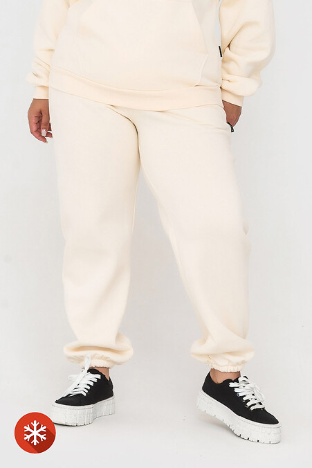Ciepłe spodnie KAMALA. Spodnie. Kolor: biały. #3041406