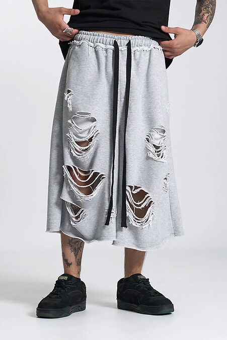OGP Pinch melanżowe, oversize'owe, dzianinowe szorty - #8043406