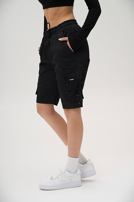 Damskie szorty Delta Volt Black Knit Cargo - #8056406