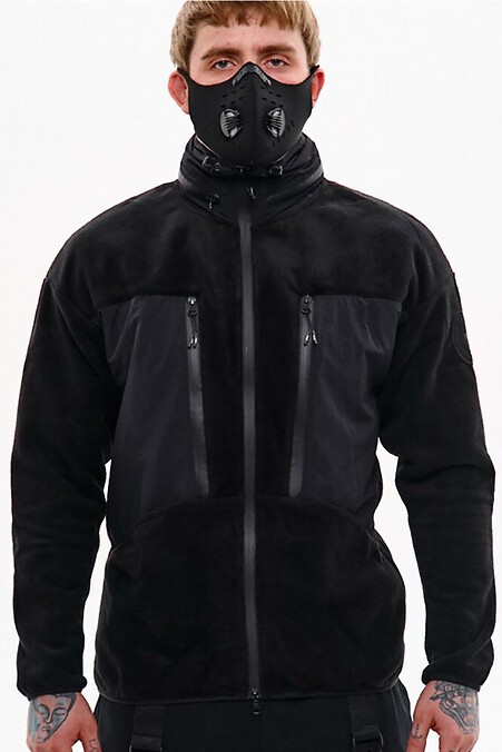 Fleecejacke mit Reißverschluss, Farbe: Stealth, Schwarz - #8037408