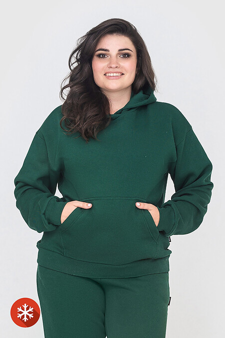 Padded hoodie KAMALA. Sportswear. Color: green. #3041409
