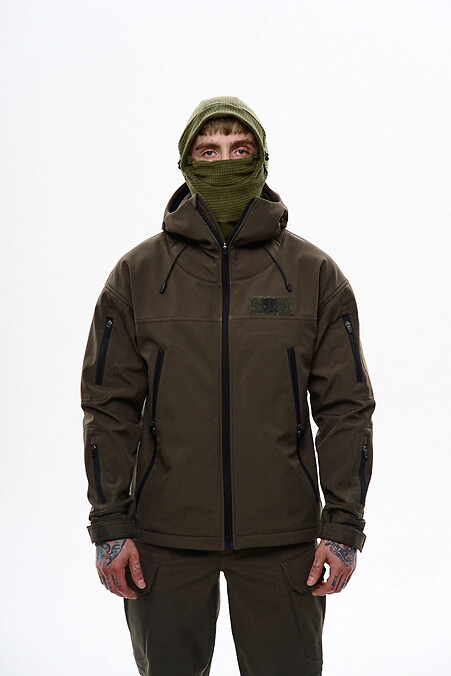 Męska kurtka z softshellu „Warrior”, khaki - #8037415