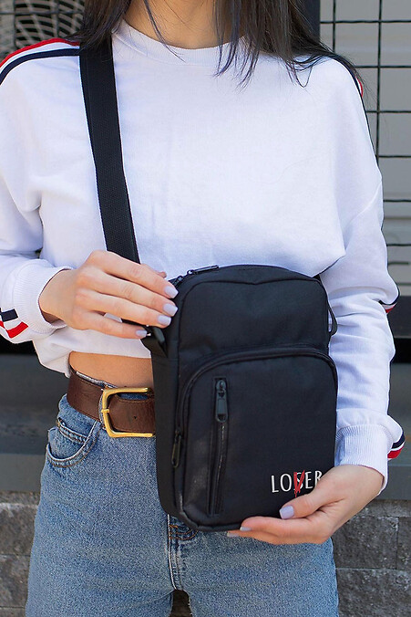 Жіноча Сумка Месенджер Барсетка Через Плече  з Принтом Lover Black - #8055415