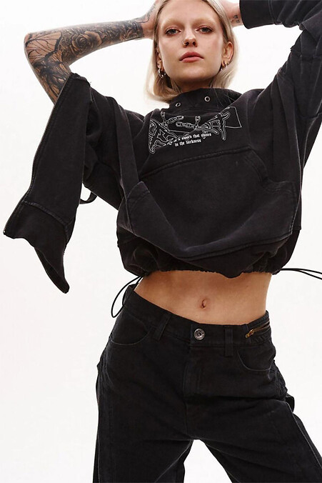 Boiled skinny with zippers on the sleeves "Jess" - #8037418