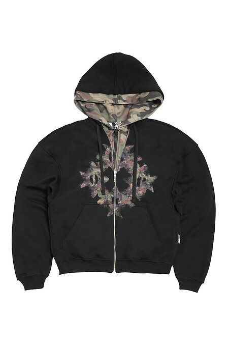 OGP Recon Oversize-Kapuzenpullover mit Reißverschluss in Schwarz - #8043419