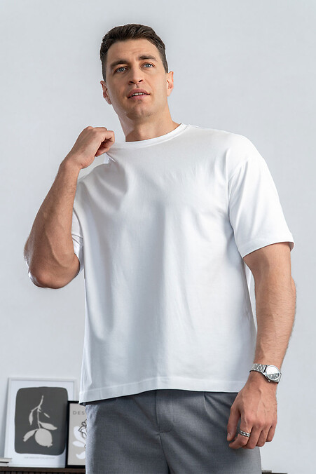 Oversizowa gładka koszulka damska Oversize White - #8034423