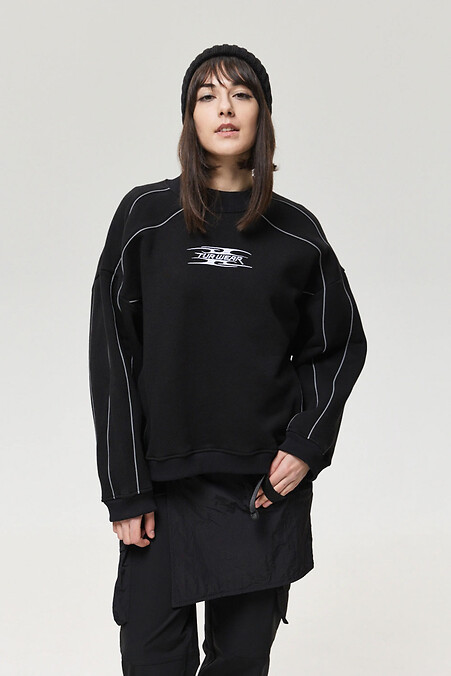 Women's oversized sweatshirt with reflective piping "Tessara" - #8037425