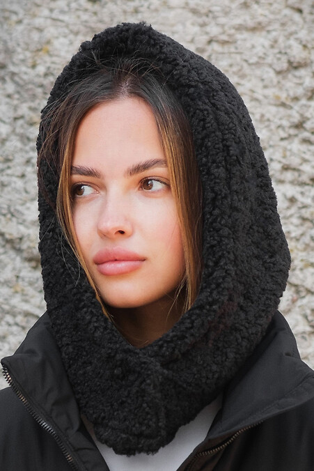 Женская теплая шапка капор на флисе Bonnet - #8049425