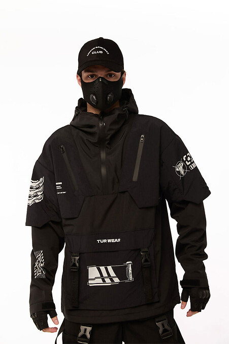 Анорак з принтами "SM-2413", чорний - #8037428