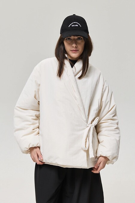 Damen-Frühlingskimonojacke „Mariko“ in milchiger Farbe - #8037431