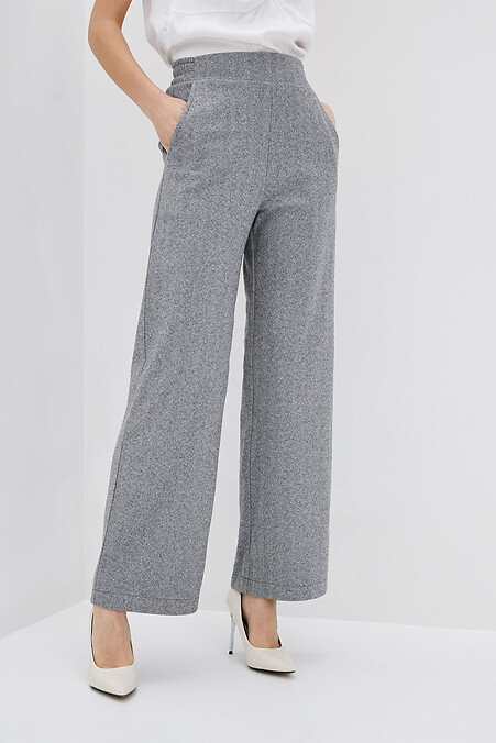 Trousers DELMA. Trousers, pants. Color: gray. #3038432