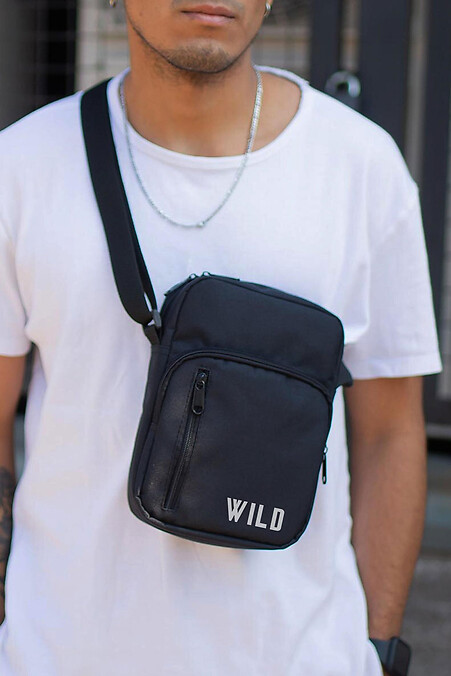 Herren Messenger Bag Umhängetasche mit Wild Black Print - #8055434