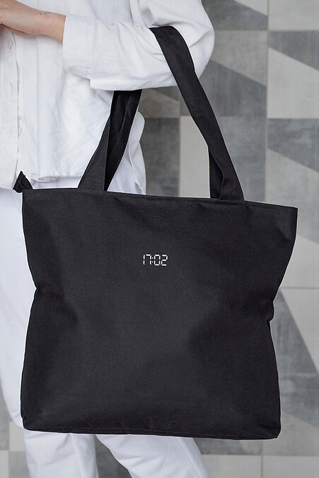 Eco-Shopper Stofftasche für Frauen mit Aufdruck 1702 Schwarz - #8055436