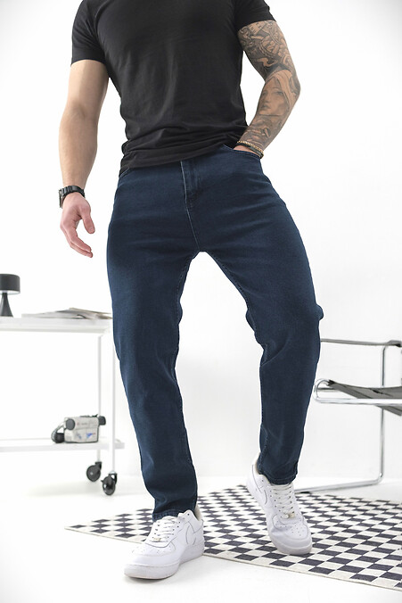 Męskie jeansy Regular Fit Without Karma w kolorze ciemnoniebieskim. - #8049437