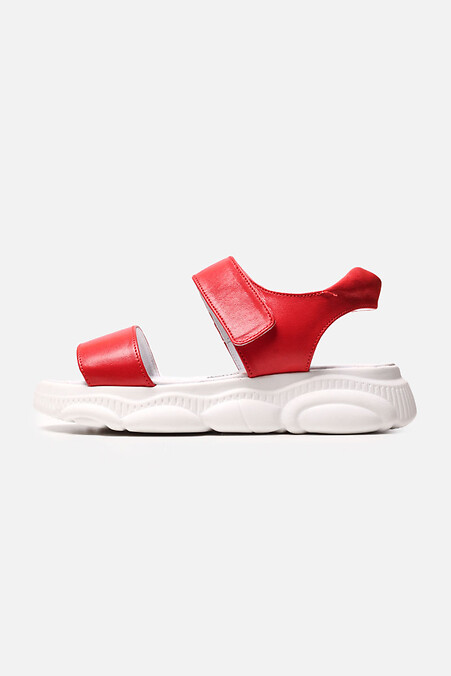 Leather sports sandals. Sandals. Color: red. #4205440