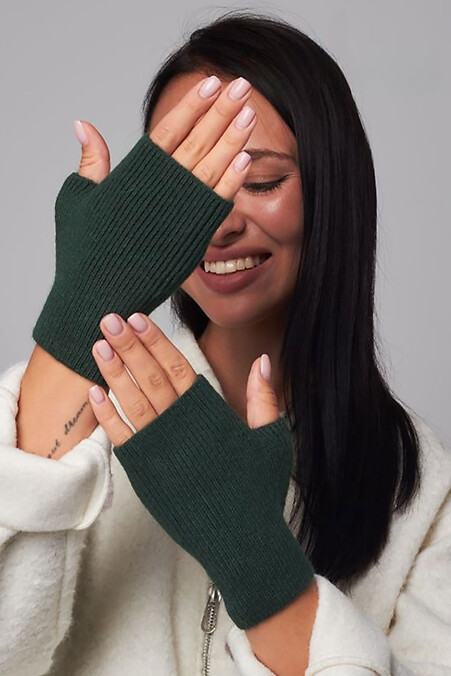 Женские митенки М-14 зеленого цвета - #4496442