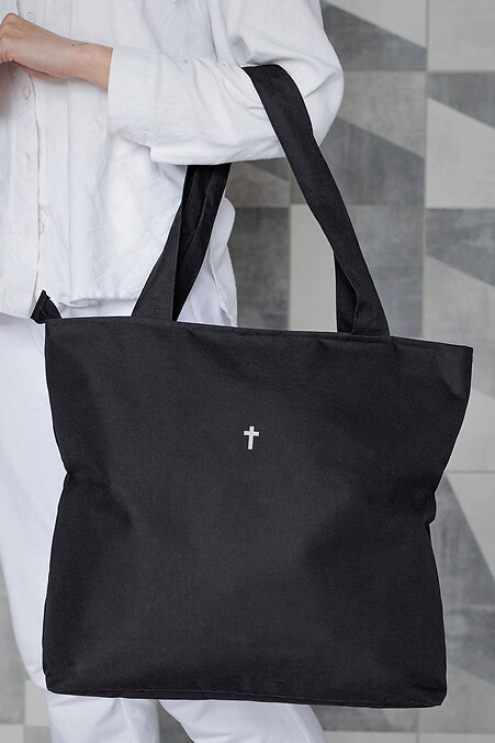 Damen Eco-Shopper Stofftasche mit Dagger Print Schwarz - #8055445