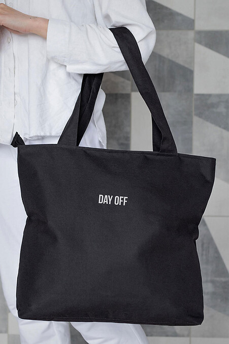 Damen Eco-Shopper Stofftasche mit DayOff Druck Schwarz - #8055446
