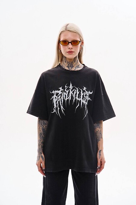 Oversize-T-Shirt für Damen „Pain Killer Black“ - #8037449