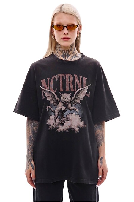 Übergroßes T-Shirt mit genarbtem Effekt „Angel“ - #8037450