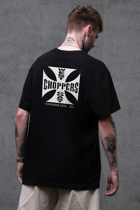 Męska koszulka z nadrukiem Choppers w kolorze czarnym - #8049450