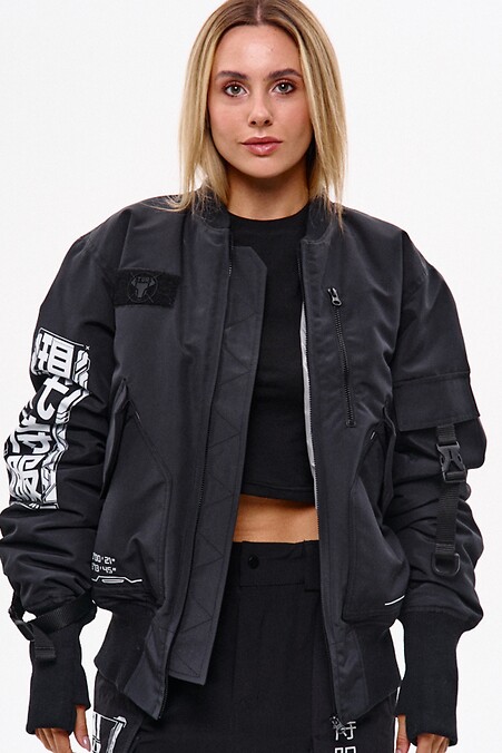 Women's insulated bomber jacket "Dexter". Outerwear. Color: black. #8037454